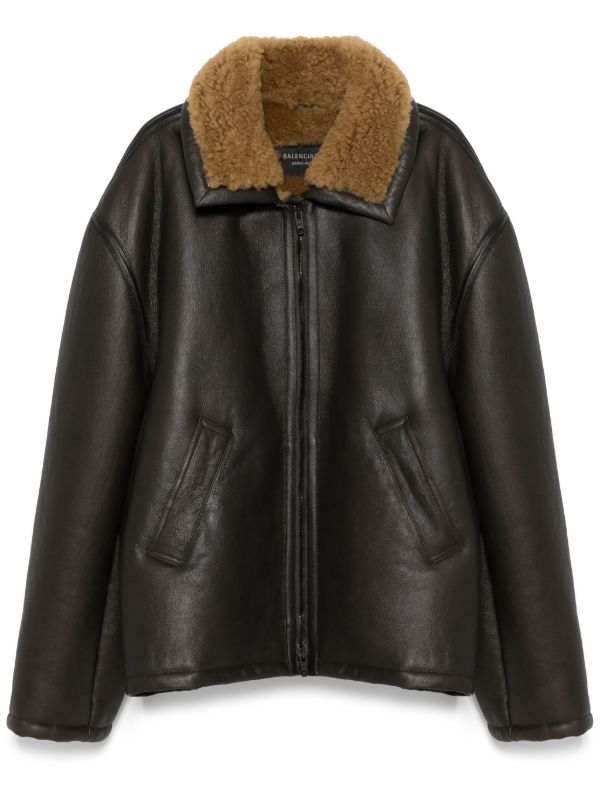 Balenciaga Aviator Leather Jacket | Browns Leather Jackets