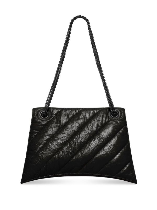 Balenciaga Black Crush Large Leather Shoulder Bag | Browns Shoulder Bags