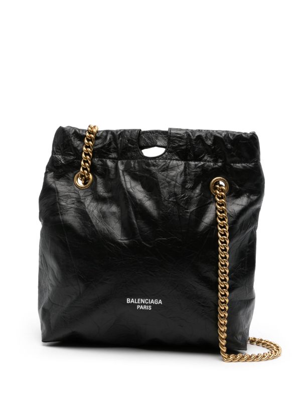 Balenciaga Black Crush Small Leather Tote Bag | Browns Tote Bags