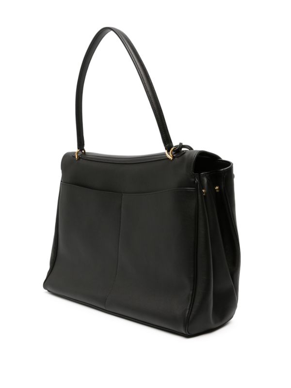 Balenciaga Black Flap Leather Tote Bag | Browns Tote Bags