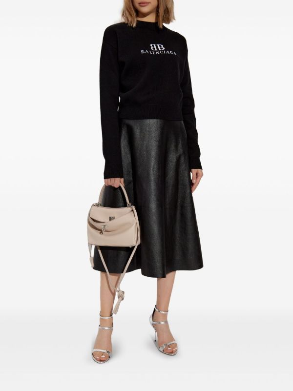 Balenciaga Black Logo-Intarsia Sweater | Browns Knitted Sweaters