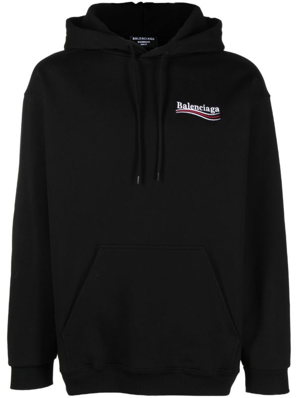 Balenciaga black Political Campaign cotton hoodie | Browns Hoodies
