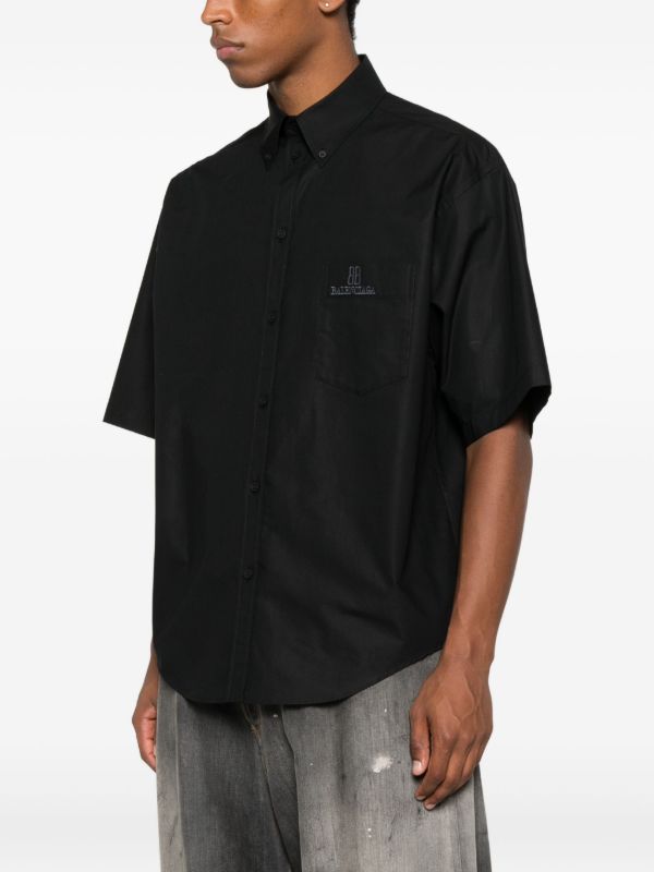 Balenciaga Embroidered-logo Short-sleeve Shirt | Browns Shirts