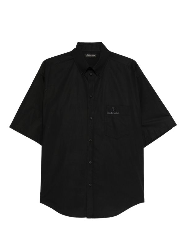 Balenciaga embroidered-logo short-sleeve shirt | Browns Shirts