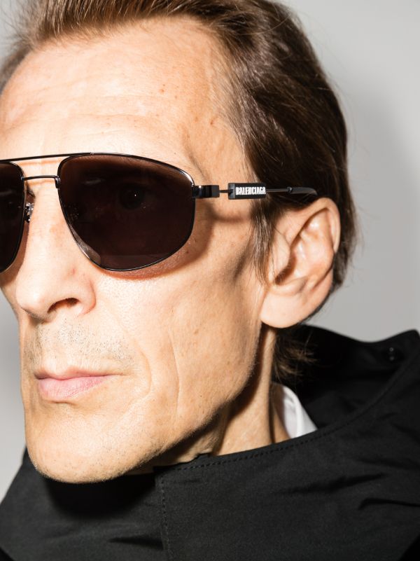 Balenciaga Eyewear Black Aviator-Style Sunglasses | Browns Sunglasses