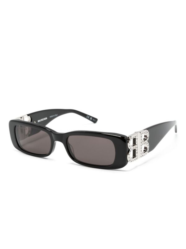 Balenciaga Eyewear Black Dinasty Rectangle-frame Sunglasses | Browns Sunglasses