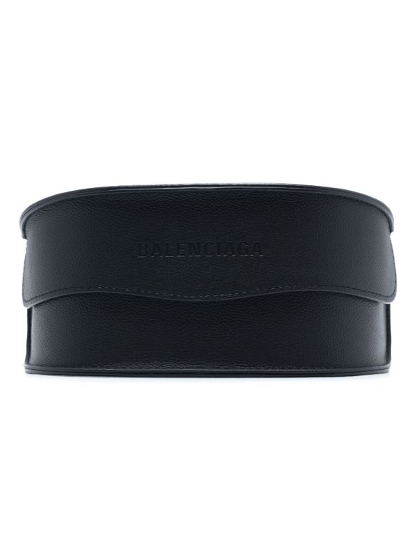 Balenciaga Eyewear Black Dynamo Wrap Cat-Eye Sunglasses | Browns Sunglasses