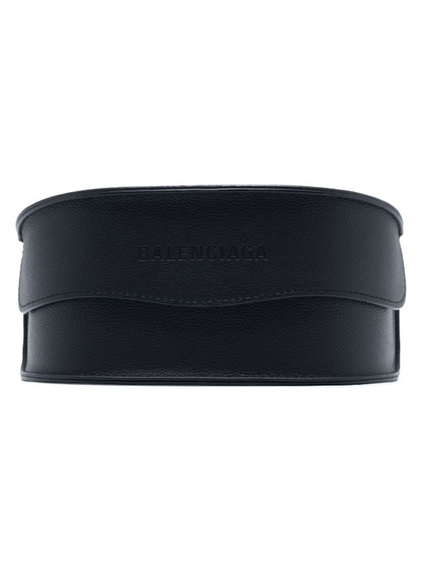 Balenciaga Eyewear Black Dynamo Wrap Cat-Eye Sunglasses | Browns Sunglasses