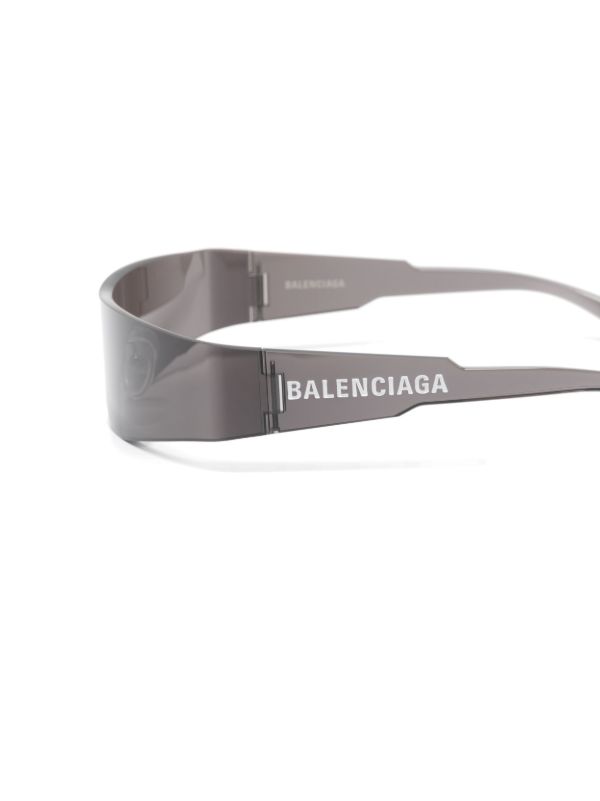 Balenciaga Eyewear Black Mono Rectangle Sunglasses | Browns Sunglasses