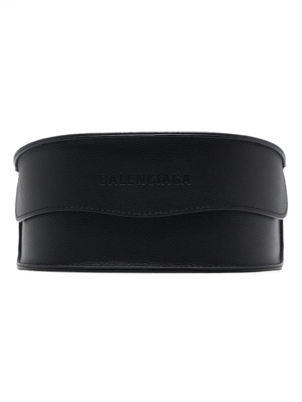 Balenciaga Eyewear Black Reverse XPander Wrap Sunglasses | Browns Sunglasses