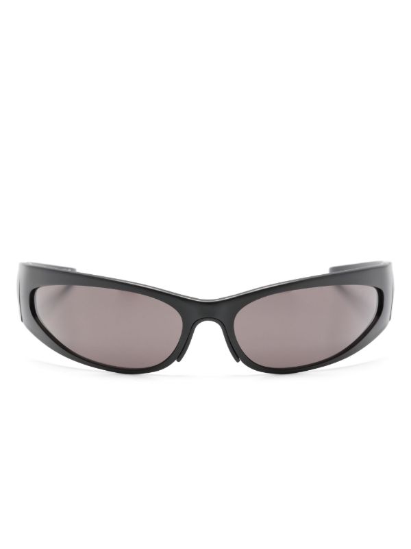 Balenciaga Eyewear Black Reverse XPander Wrap Sunglasses | Browns Sunglasses