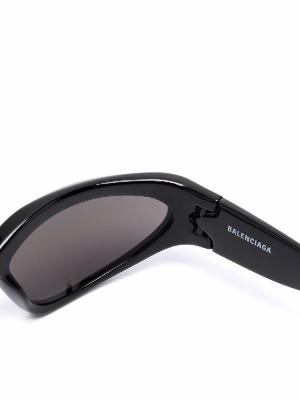 Balenciaga Eyewear Black Swift Oval Sunglasses | Browns Sunglasses
