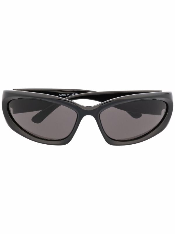 Balenciaga Eyewear Black Swift Oval Sunglasses | Browns Sunglasses