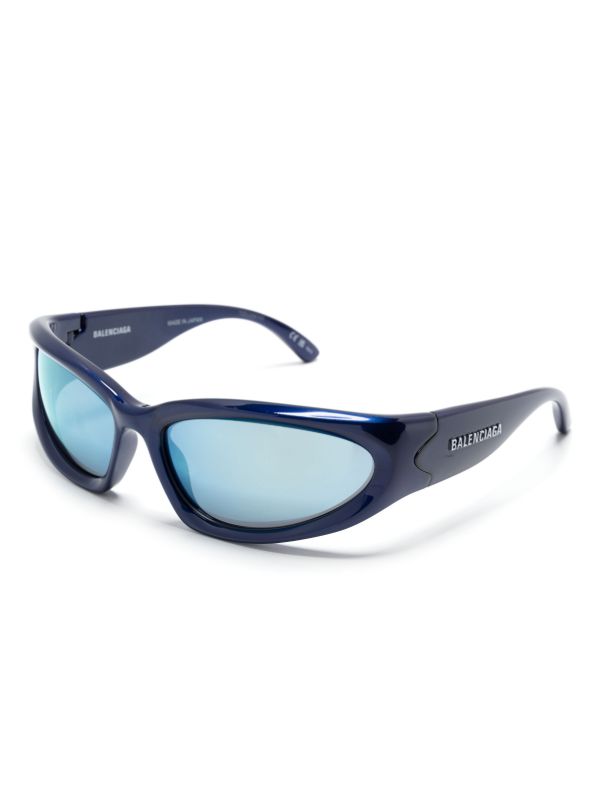 Balenciaga Eyewear Blue Swift Oval-frame Sunglasses | Browns Sunglasses
