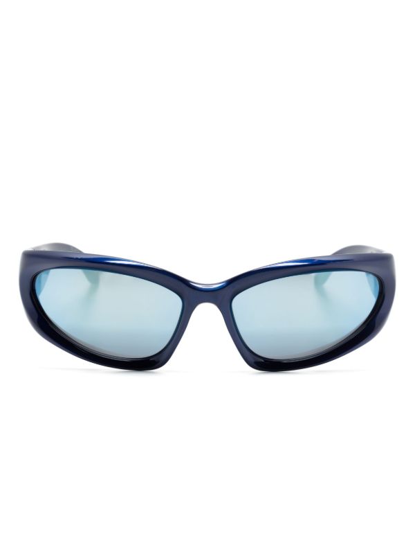 Balenciaga Eyewear blue Swift oval-frame sunglasses | Browns Sunglasses