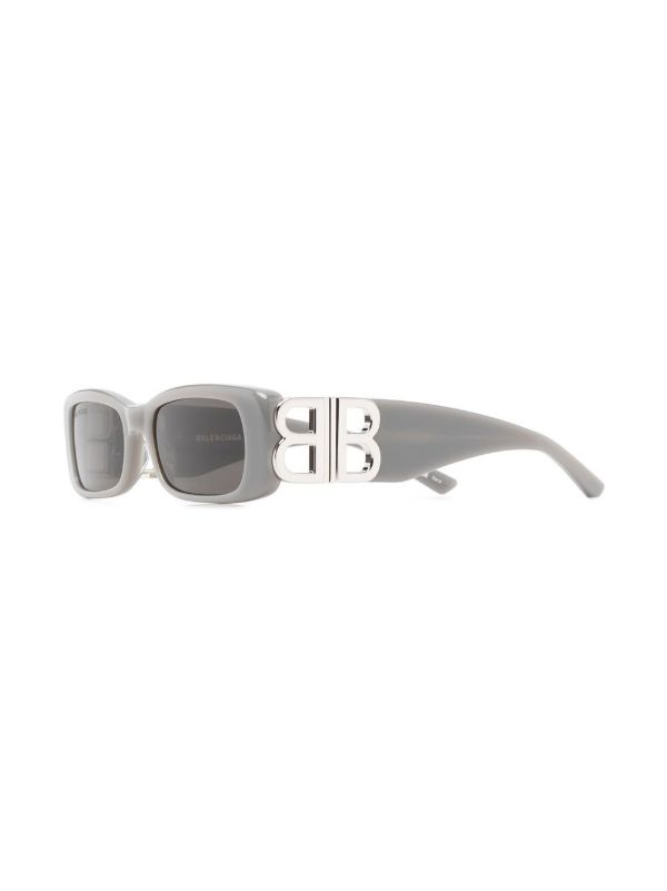 Balenciaga Eyewear Grey Rectangle Frame Sunglasses | Browns Sunglasses