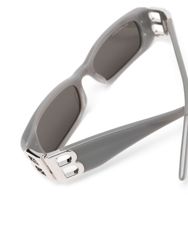 Balenciaga Eyewear Grey Rectangle Frame Sunglasses | Browns Sunglasses