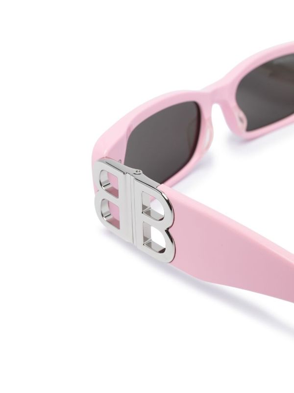 Balenciaga Eyewear Pink Rectangle Frame Sunglasses | Browns Sunglasses