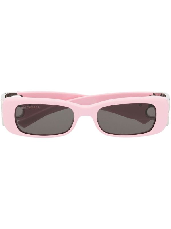 Balenciaga Eyewear Pink Rectangle Frame Sunglasses | Browns Sunglasses