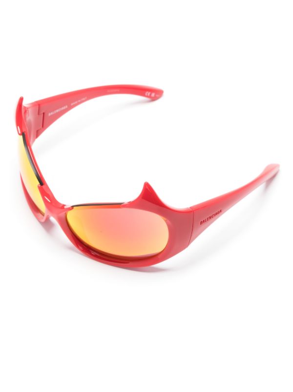 Balenciaga Eyewear Red Gotham Cat-Eye Sunglasses | Browns Sunglasses