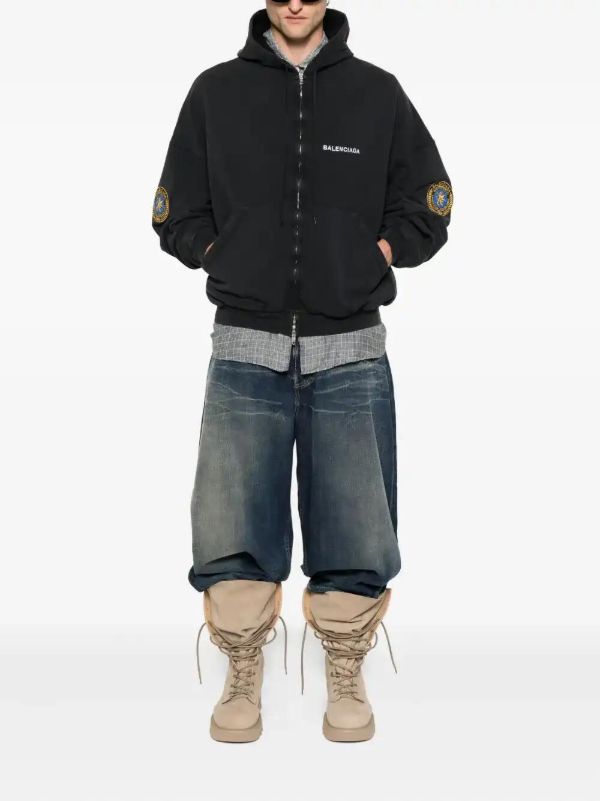 Balenciaga Uniform-patch Hoodie | Browns Hoodies