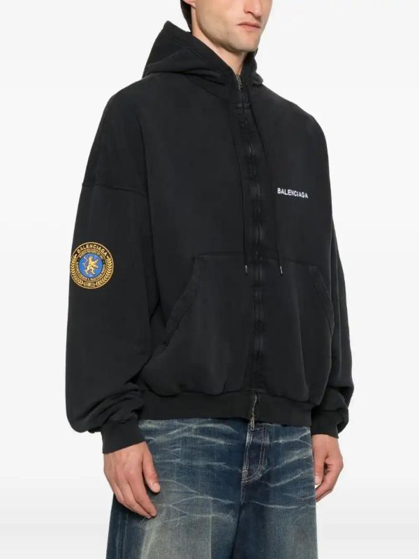Balenciaga Uniform-patch Hoodie | Browns Hoodies