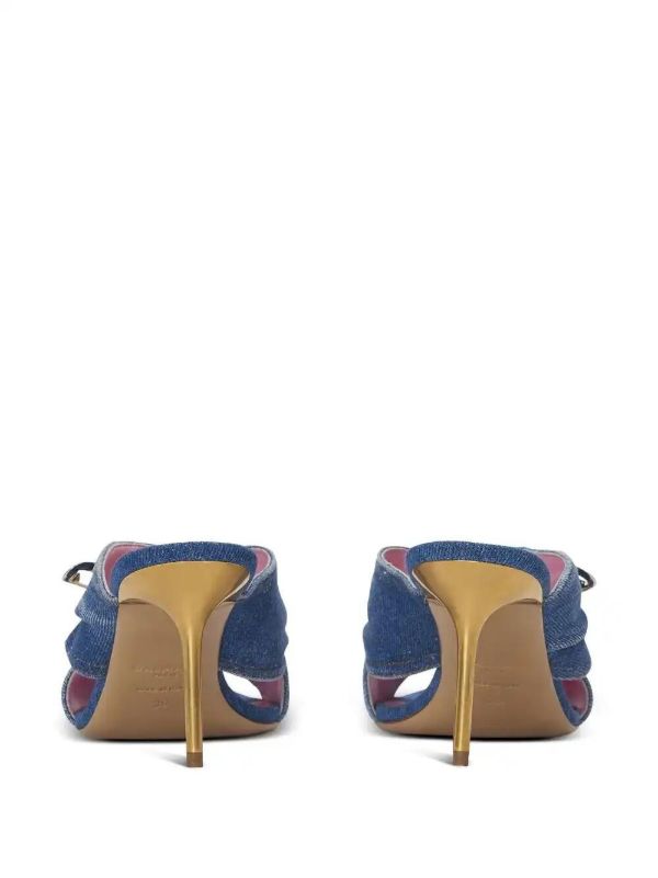 Balmain 75mm Safety-pin Denim Mules | Browns Mules