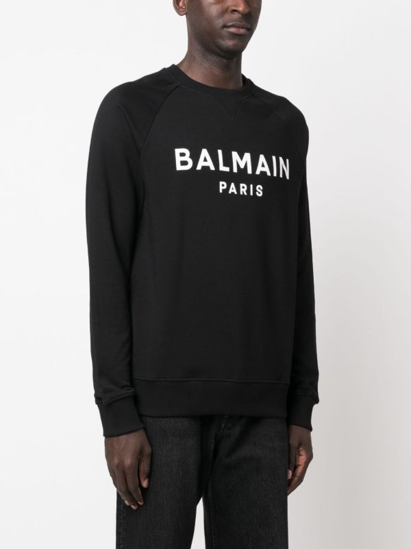 Balmain Black Logo Print Sweatshirt | Browns Sweatshirts