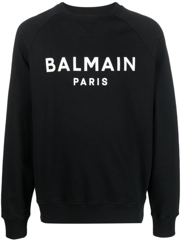 Balmain Black Logo Print Sweatshirt | Browns Sweatshirts