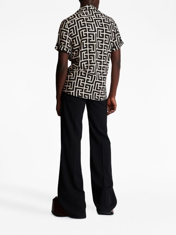 Balmain Black Monogram Pattern Shirt | Browns Shirts