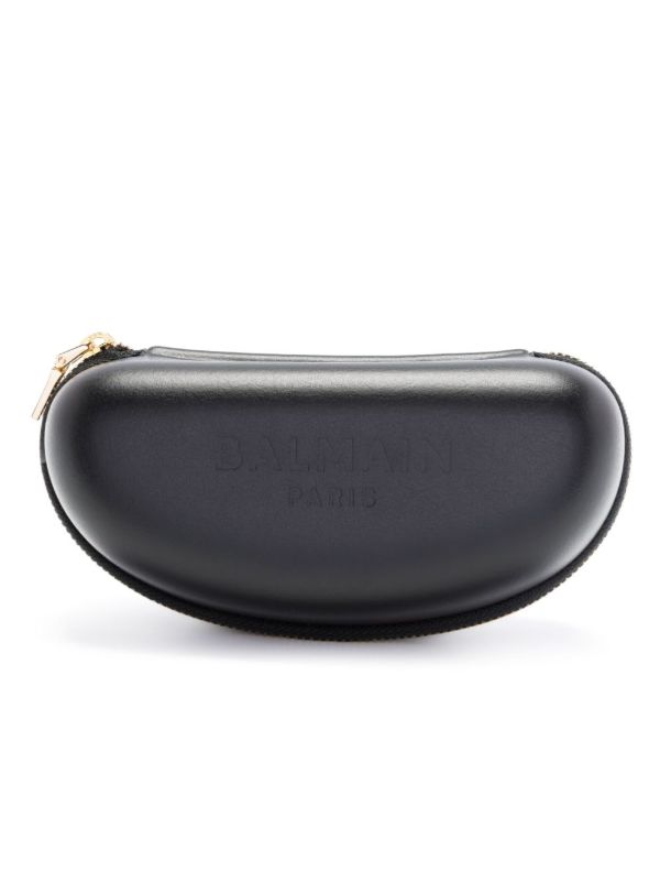 Balmain Eyewear Black Fleche Rectangular Mask Sunglasses | Browns Sunglasses