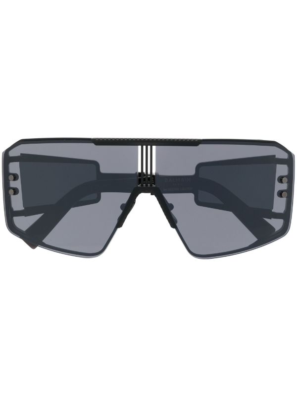 Balmain Eyewear Black Le Masque Mask-Frame Sunglasses | Browns Sunglasses
