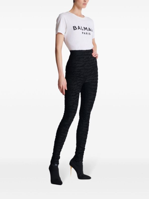 Balmain Monogram-Jacquard Leggings | Browns Leggings