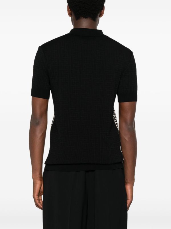 Balmain Monogram Knit Polo Shirt | Browns Polo Shirts