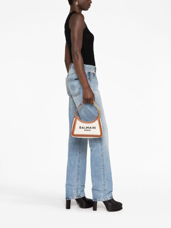 Balmain Neutral B-Army Canvas Shoulder Bag | Browns Shoulder Bags