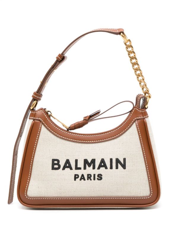 Balmain Neutral B-Army Canvas Shoulder Bag | Browns Shoulder Bags