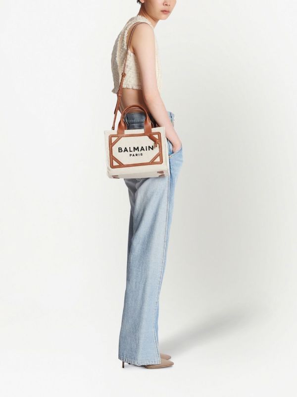 Balmain Neutral B-Army Mini Canvas Bag | Browns Tote Bags