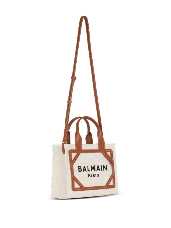 Balmain Neutral B-Army Mini Canvas Bag | Browns Tote Bags