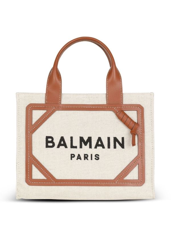 Balmain Neutral B-Army Mini Canvas Bag | Browns Tote Bags