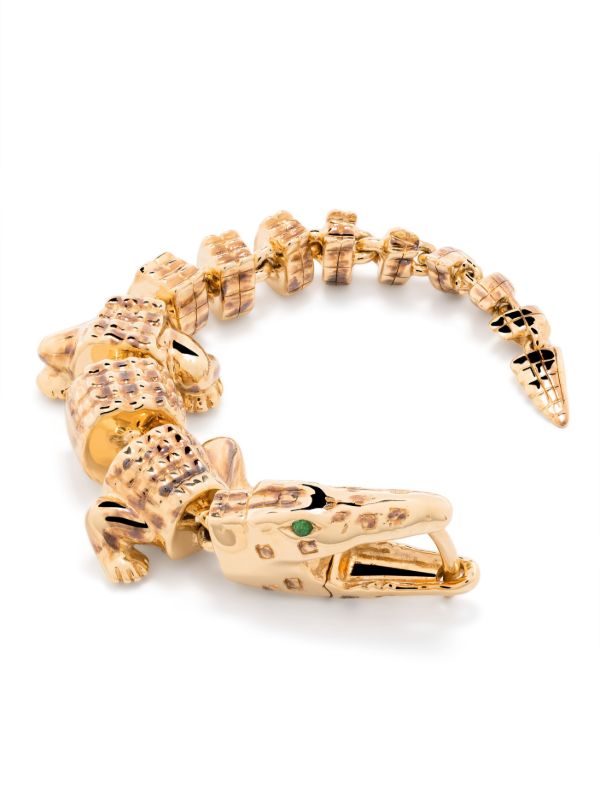 Bibi Van Der Velden 18K Yellow Gold Alligator Vertebrae Bite Tsavorite Earring | Browns Fine Earrings