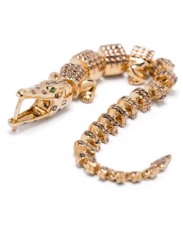 Bibi Van Der Velden 18K Yellow Gold Alligator Vertebrae Bite Earring | Browns Fine Earrings