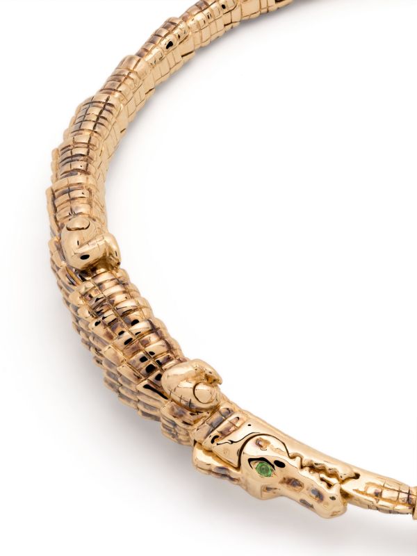 Bibi Van Der Velden 18K Yellow Gold Alligator Wrap Tsavorite Bracelet | Browns Fine Bracelets