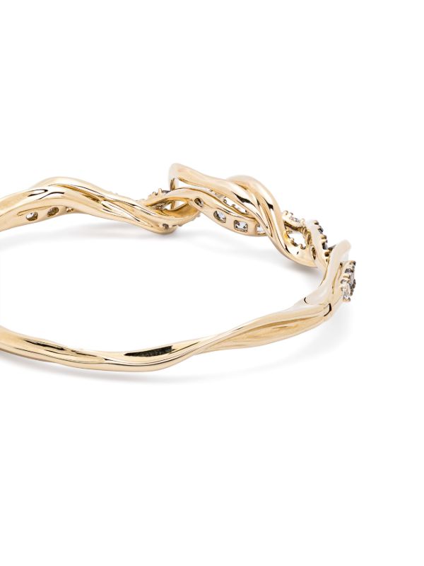 Bibi Van Der Velden 18K Yellow Gold Vapour Diamond And Spinel Bangle | Browns Fine Bracelets