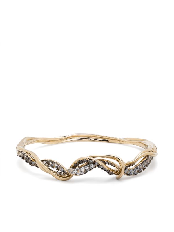 Bibi van der Velden 18K Yellow Gold Vapour Diamond And Spinel Bangle | Browns Fine Bracelets