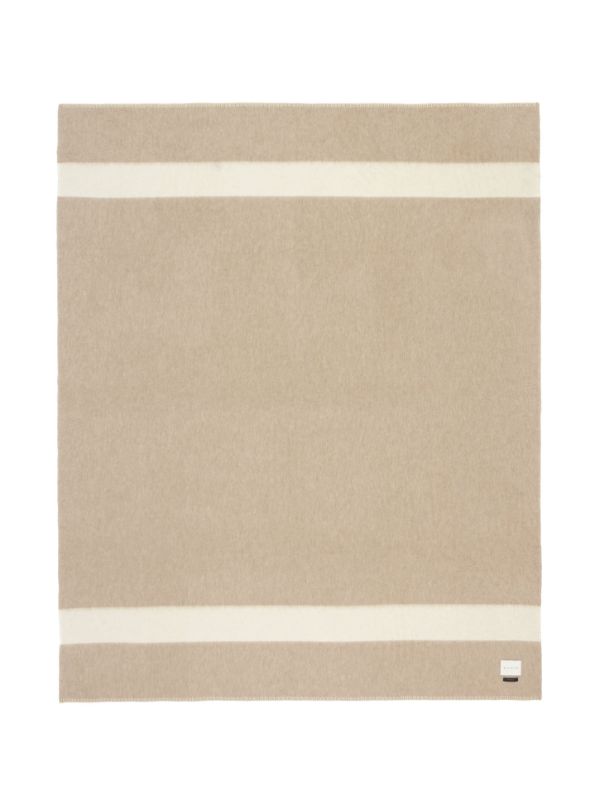 BLACKSAW Beige Siempre Striped Blanket | Browns Blankets & Throws