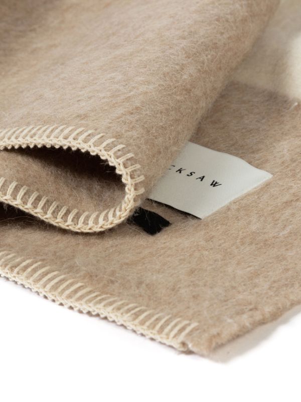 BLACKSAW Beige Siempre Striped Blanket | Browns Blankets & Throws