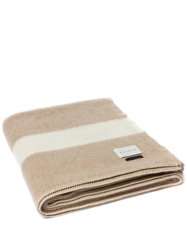 BLACKSAW Beige Siempre Striped Blanket | Browns Blankets & Throws