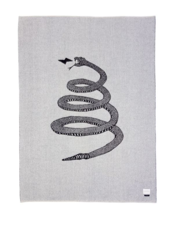 BLACKSAW Grey Peyote Snake Print Blanket | Browns Blankets & Throws