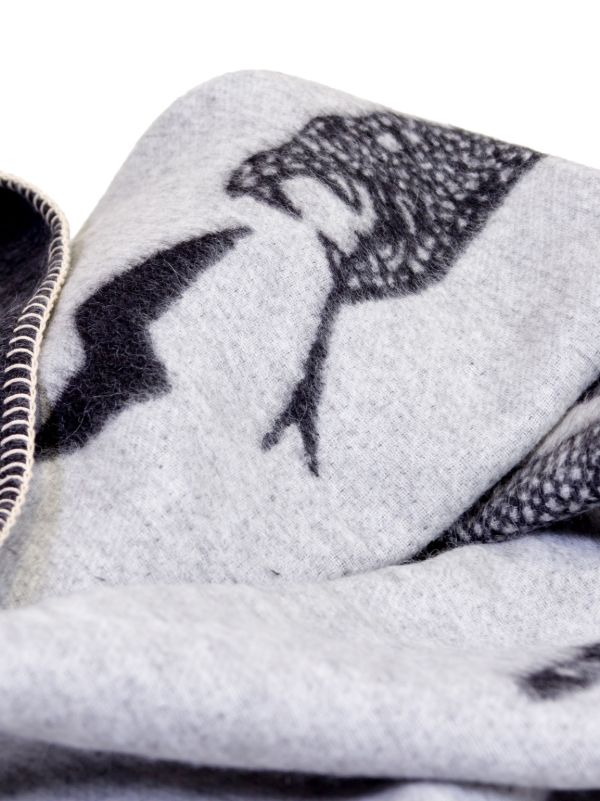 BLACKSAW Grey Peyote Snake Print Blanket | Browns Blankets & Throws