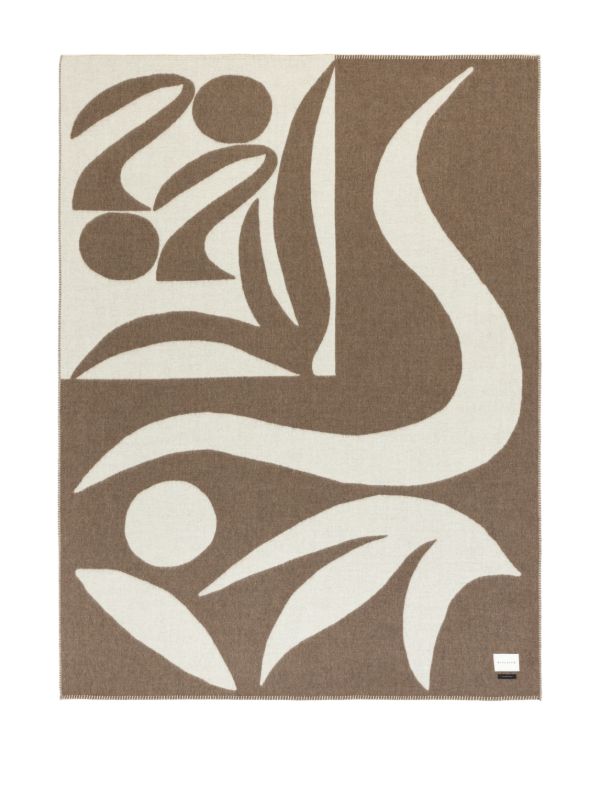 BLACKSAW Neutral Elder Reversible Alpaca Wool Throw | Browns Blankets & Throws